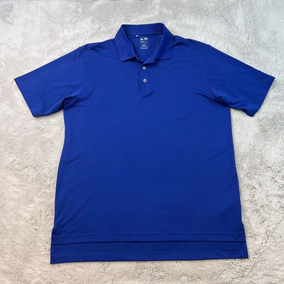 Adidas Climalite Golf Polo Shirt Mens Medium Lightweight Wicking Blue Stretch - Picture 1 of 9